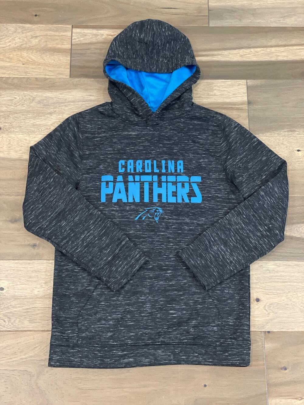 NFL Team Apparel Panthers Logo Hoodie Youth XL Charcoal Gray